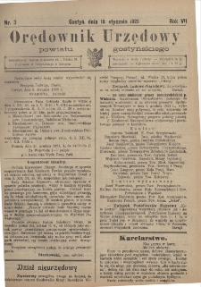 Orędownik Urzędowy Powiatu Gostyńskiego 1925.01.10 R. 7 Nr 3