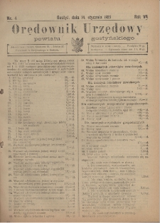Orędownik Urzędowy Powiatu Gostyńskiego 1925.01.14 R. 7 Nr 4