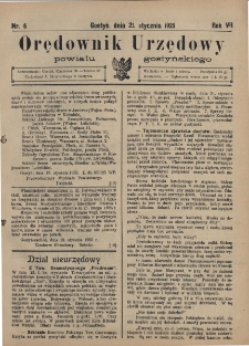 Orędownik Urzędowy Powiatu Gostyńskiego 1925.01.21 R. 7 Nr 6