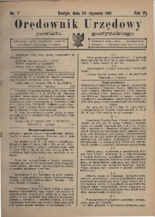 Orędownik Urzędowy Powiatu Gostyńskiego 1925.01.24 R. 7 Nr 7