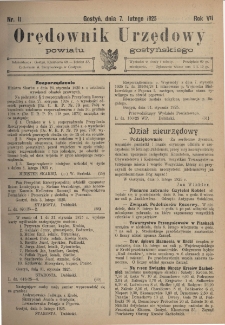 Orędownik Urzędowy Powiatu Gostyńskiego 1925.02.07 R. 7 Nr 11
