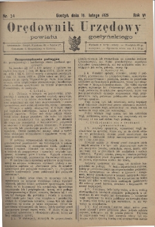 Orędownik Urzędowy Powiatu Gostyńskiego 1925.02.18 R. 7 Nr 14