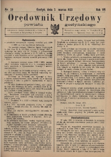 Orędownik Urzędowy Powiatu Gostyńskiego 1925.03.07 R. 7 Nr 19