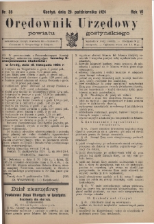 Orędownik Urzędowy Powiatu Gostyńskiego 1924.10.29 R.6 Nr 86