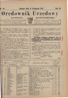 Orędownik Urzędowy Powiatu Gostyńskiego 1924.11.08 R.6 Nr 89