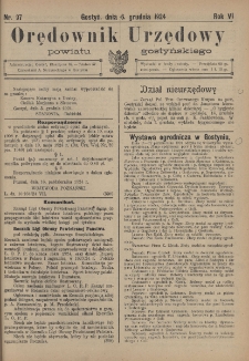 Orędownik Urzędowy Powiatu Gostyńskiego 1924.12.06 R.6 Nr 97