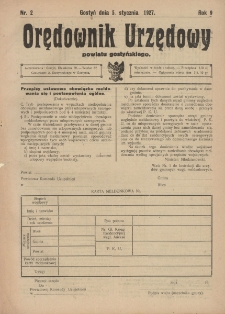 Orędownik Urzędowy Powiatu Gostyńskiego 1927.01.05 R.9 Nr 2