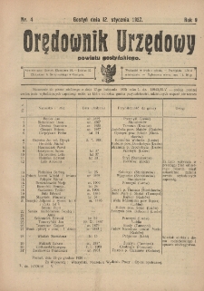 Orędownik Urzędowy Powiatu Gostyńskiego 1927.01.12 R.9 Nr 4