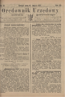 Orędownik Urzędowy Powiatu Gostyńskiego 1925.03.18 R. 7 Nr 22