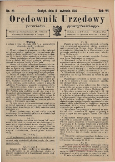 Orędownik Urzędowy Powiatu Gostyńskiego 1925.04.08 R. 7 Nr 28