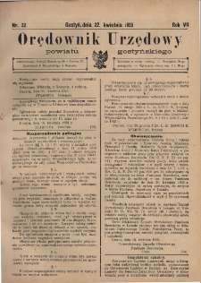 Orędownik Urzędowy Powiatu Gostyńskiego 1925.04.22 R. 7 Nr 32