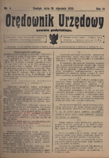 Orędownik Urzędowy Powiatu Gostyńskiego 1928.01.18 R.10 Nr 4
