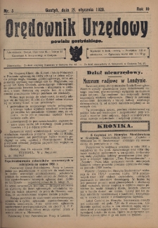 Orędownik Urzędowy Powiatu Gostyńskiego 1928.01.21 R.10 Nr 5