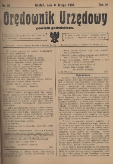 Orędownik Urzędowy Powiatu Gostyńskiego 1928.02.08 R.10 Nr 10