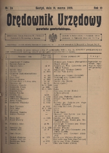 Orędownik Urzędowy Powiatu Gostyńskiego 1928.03.14 R.10 Nr 20