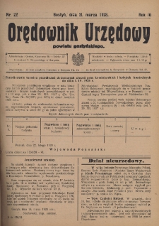 Orędownik Urzędowy Powiatu Gostyńskiego 1928.03.21 R.10 Nr 22