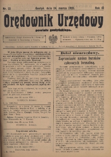 Orędownik Urzędowy Powiatu Gostyńskiego 1928.03.24 R.10 Nr 23