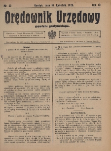 Orędownik Urzędowy Powiatu Gostyńskiego 1928.04.18 R.10 Nr 30