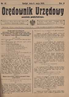 Orędownik Urzędowy Powiatu Gostyńskiego 1928.05.09 R.10 Nr 36