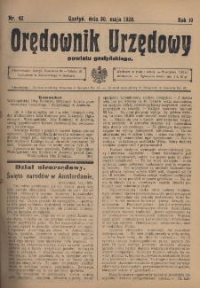 Orędownik Urzędowy Powiatu Gostyńskiego 1928.05.30 R.10 Nr 42