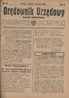 Orędownik Urzędowy Powiatu Gostyńskiego 1928.06.20 R.10 Nr 48