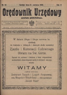 Orędownik Urzędowy Powiatu Gostyńskiego 1928.06.23 R.10 Nr 49