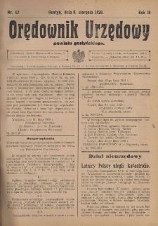 Orędownik Urzędowy Powiatu Gostyńskiego 1928.08.08 R.10 Nr 62