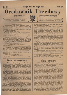 Orędownik Urzędowy Powiatu Gostyńskiego 1925.05.13 R. 7 Nr 38