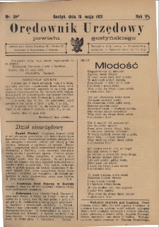 Orędownik Urzędowy Powiatu Gostyńskiego 1925.05.16 R. 7 Nr 39