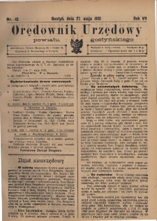 Orędownik Urzędowy Powiatu Gostyńskiego 1925.05.27 R. 7 Nr 42