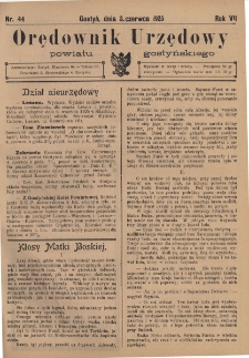 Orędownik Urzędowy Powiatu Gostyńskiego 1925.06.03 R. 7 Nr 44
