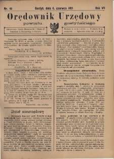 Orędownik Urzędowy Powiatu Gostyńskiego 1925.06.06 R. 7 Nr 45