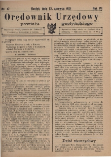 Orędownik Urzędowy Powiatu Gostyńskiego 1925.06.13 R. 7 Nr 47