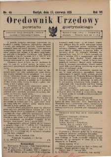 Orędownik Urzędowy Powiatu Gostyńskiego 1925.06.17 R. 7 Nr 48