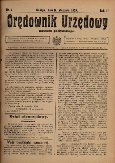 Orędownik Urzędowy Powiatu Gostyńskiego 1929.01.19 R.11 Nr 5