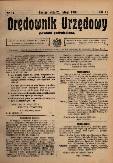 Orędownik Urzędowy Powiatu Gostyńskiego 1929.02.20 R.11 Nr 14