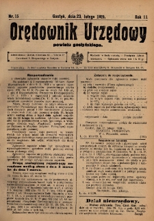Orędownik Urzędowy Powiatu Gostyńskiego 1929.02.23 R.11 Nr 15