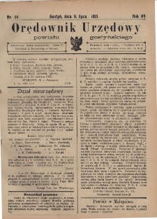 Orędownik Urzędowy Powiatu Gostyńskiego 1925.07.08 R. 7 Nr 54