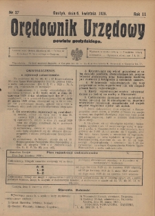 Orędownik Urzędowy Powiatu Gostyńskiego 1929.04.06 R.11 Nr 27