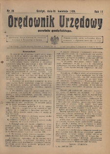 Orędownik Urzędowy Powiatu Gostyńskiego 1929.04.10 R.11 Nr 28