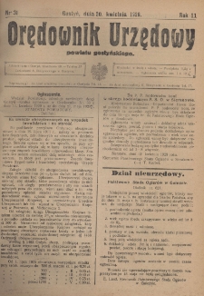 Orędownik Urzędowy Powiatu Gostyńskiego 1929.04.20 R.11 Nr 31