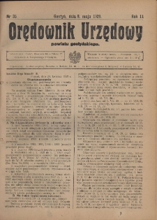 Orędownik Urzędowy Powiatu Gostyńskiego 1929.05.08 R.11 Nr 35