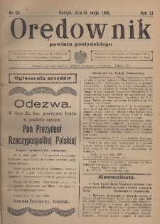 Orędownik Urzędowy Powiatu Gostyńskiego 1929.05.19 R.11 Nr 38