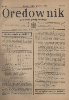 Orędownik Urzędowy Powiatu Gostyńskiego 1929.06.08 R.11 Nr 44