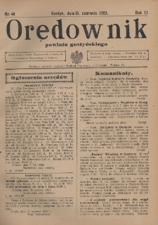 Orędownik Urzędowy Powiatu Gostyńskiego 1929.06.15 R.11 Nr 46