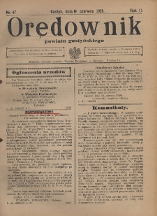 Orędownik Urzędowy Powiatu Gostyńskiego 1929.06.19 R.11 Nr 47