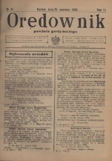 Orędownik Urzędowy Powiatu Gostyńskiego 1929.06.29 R.11 Nr 50