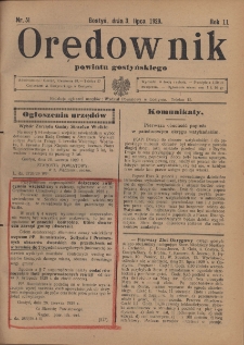 Orędownik Urzędowy Powiatu Gostyńskiego 1929.07.03 R.11 Nr 51