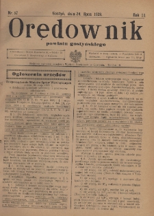 Orędownik Urzędowy Powiatu Gostyńskiego 1929.07.24 R.11 Nr 57