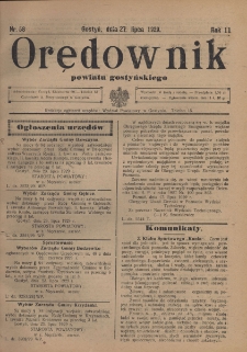 Orędownik Urzędowy Powiatu Gostyńskiego 1929.07.27 R.11 Nr 58